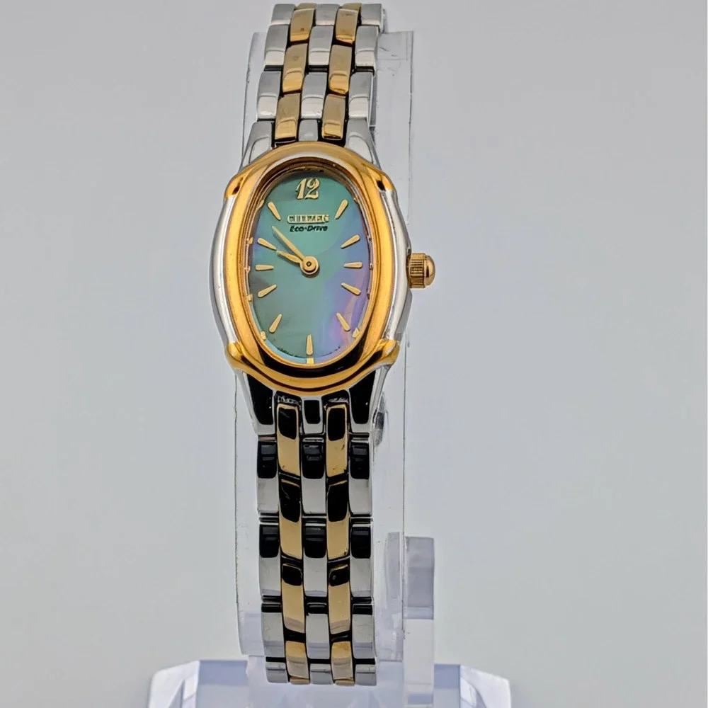Citizen Eco-Drive B020-H23923Y Two Tone MOP Dial Watch New Capacitor 18mm 6